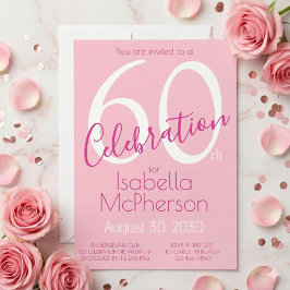 60 Celebration Blush Rosa 60-årsfest Inbjudningar