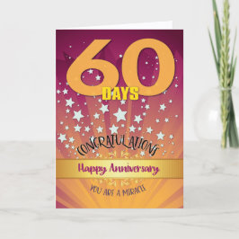 60 Dagar Återhämtningsjubileum Fet Siffra Kort