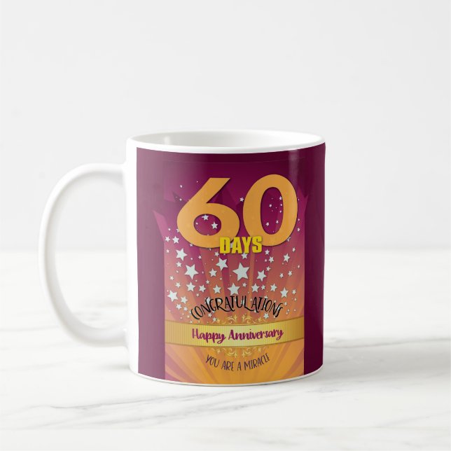 60 dagars ANPASSNINGSBAR Recovery Annidag fet tal Kaffemugg (Vänster)