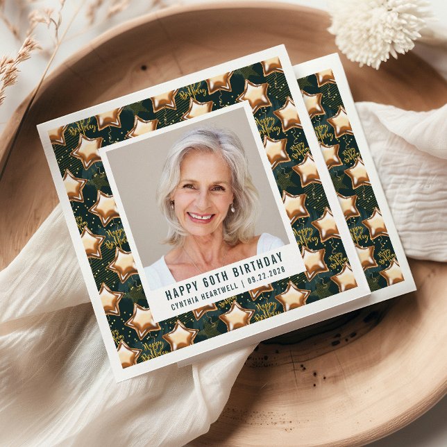 60-dagars fotopatellstjärnorna i lycklig pappersservett (Skapare uppladdad)