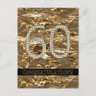 60 Diamond Bröllop 60-årsdagen Guld Vykort