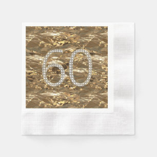 60 Diamond Bröllopsdag Guld Chic Pappersservett