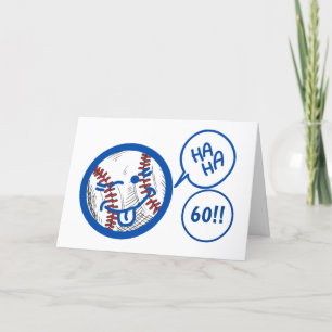 "60:e" BASEBALL HUMOR OCH BIRTHDAY HUMOR Kort