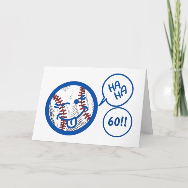 "60:e" BASEBALL HUMOR OCH BIRTHDAY HUMOR Kort (Framsida)