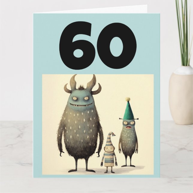 60:E BIRTHDAY FUNNY GREETING CARD KORT (Framsida)