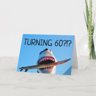 60:E BIRTHDAY KILLER SHARK GREETING CARDS KORT