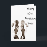 **60:e** BIRTHDAY ÖNSKEMÅL TILL MIN **TWIN SISTER* Kort<br><div class="desc">Om du har det lätt att vara tvilling med din syster... ..låt henne veta i dag genom att skicka henne det här Roligten födelsedagskort till HER ***60 BIRTHDAY*** eller ändra ålder om du behöver för att vara säker!!!!!!!!</div>