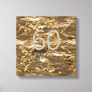 60:e Bröllop-årsdagen av Diamond Bröllop Guld Titt Canvastryck