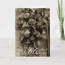 60:e Bröllop-årsdagen Blommigt Bouquet Kort