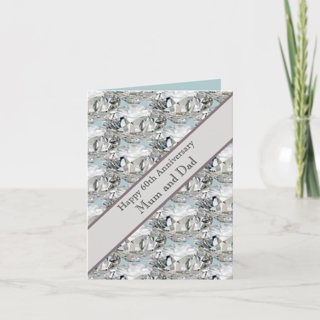 60:e Bröllop-årsdagen för diamanten Kort (Framsida)