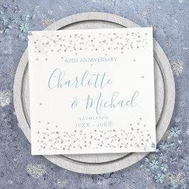 60:e Bröllop-årsdagen för skript Hearts Confetti Pappersservett