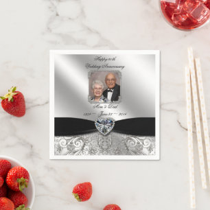 60:e Bröllop-årsdagen Foto Pappra blöjor Pappersservett