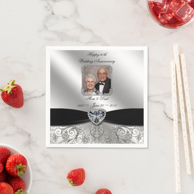 60:e Bröllop-årsdagen Foto Pappra blöjor Pappersservett (Insitu)