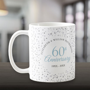 60:e Bröllop-årsdagen Hearts Confetti Kaffemugg