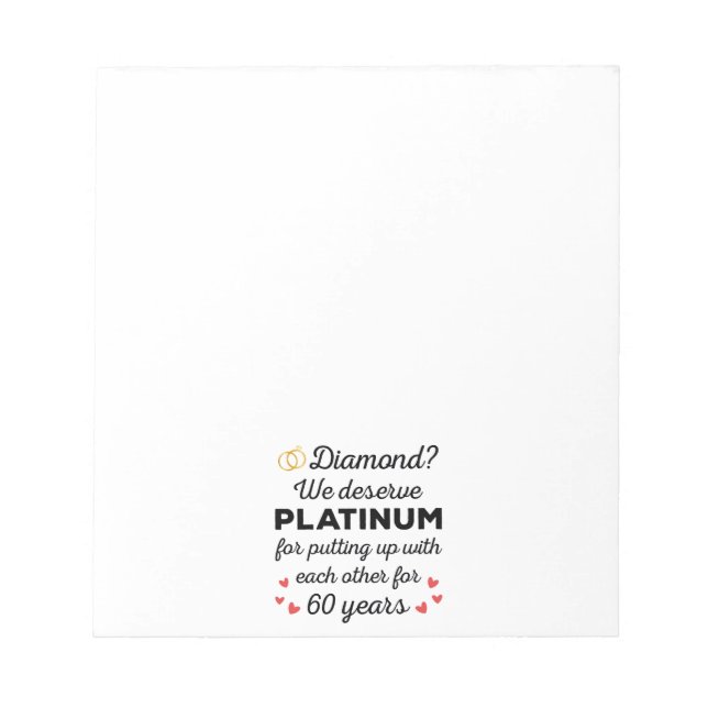 60:e Bröllop-årsdagen I - Diamond Funny Couple Anteckningsblock (Framsida)