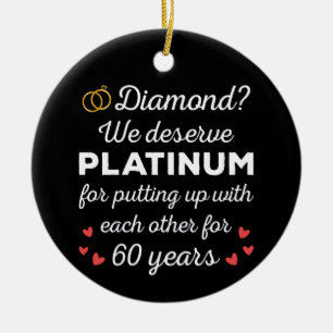 60:e Bröllop-årsdagen I - Diamond Funny Couple Julgransprydnad Keramik