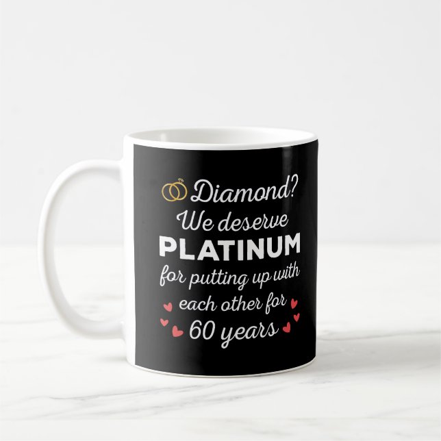 60:e Bröllop-årsdagen I - Diamond Funny Couple Kaffemugg (Vänster)
