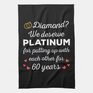 60:e Bröllop-årsdagen I - Diamond Funny Couple Kökshandduk