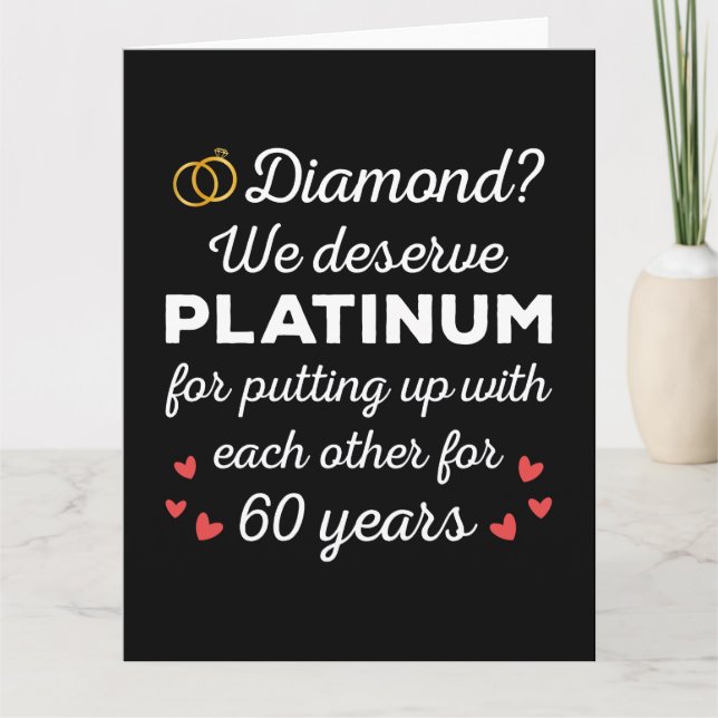 60:e Bröllop-årsdagen I - Diamond Funny Couple Kort (Framsida)