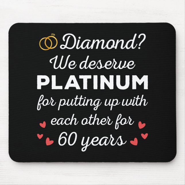60:e Bröllop-årsdagen I - Diamond Funny Couple Musmatta (Framsidan)