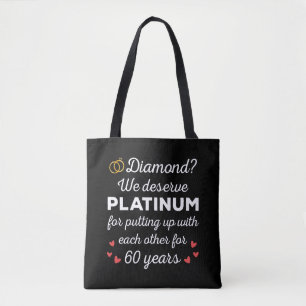 60:e Bröllop-årsdagen I - Diamond Funny Couple Tygkasse