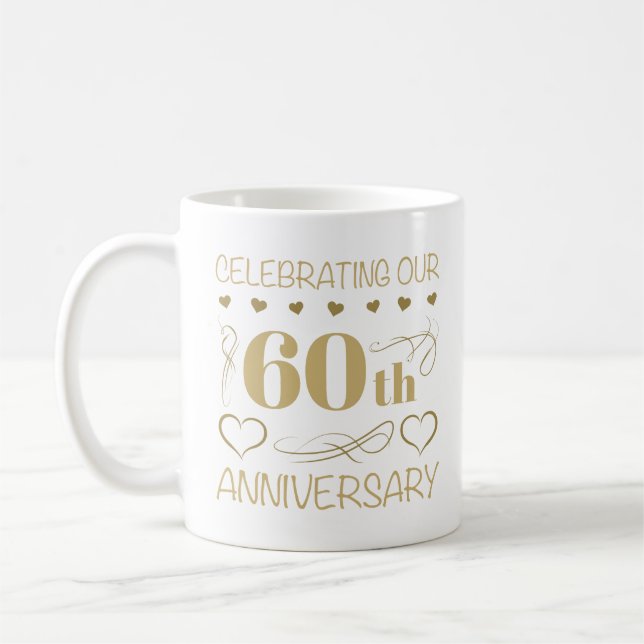 60:e Bröllop-årsdagen Kaffemugg (Vänster)