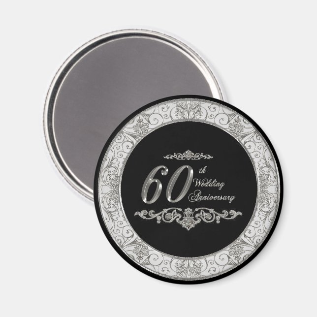 60:e Bröllop-årsdagen Magnet (Front/Back)