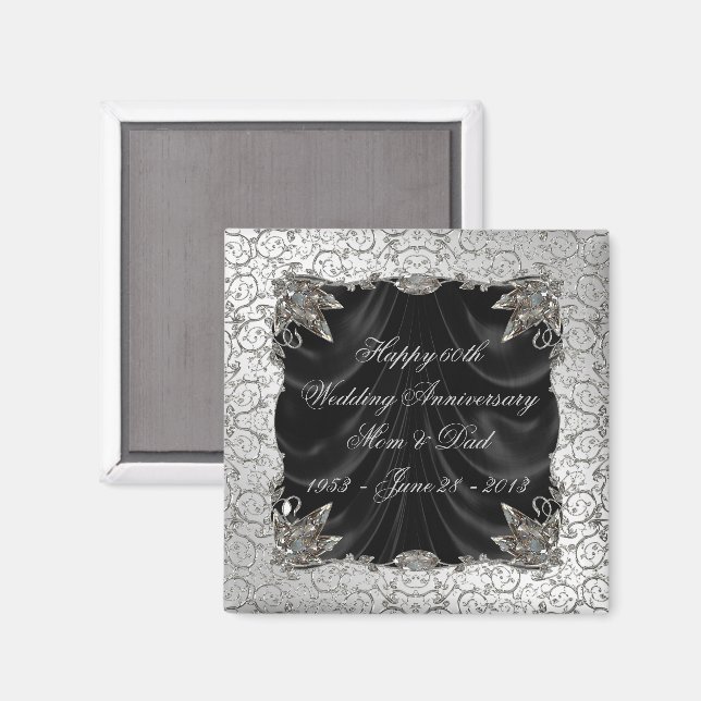 60:e Bröllop-årsdagen Magnet (Front/Back)