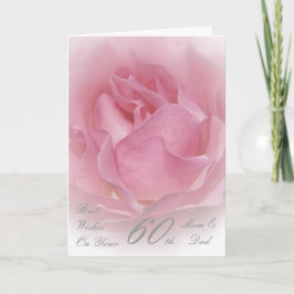 60:e Bröllop-årsdagen Mamma och Pappa Rosa ros Kort
