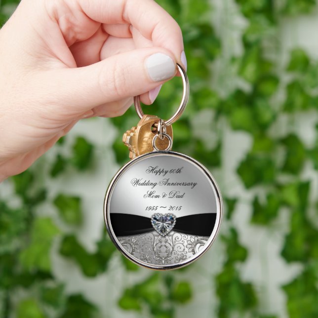 60:e Bröllop-årsdagen Nyckelring (Hand)