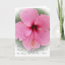 60:e Bröllop-årsdagen Rosa Hibiscus Kort