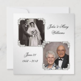 60:e Bröllop-årsjubileet för fotoinbjudan Inbjudningar
