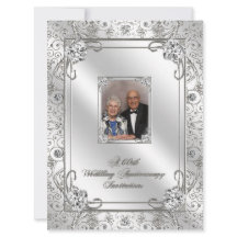60:e Bröllop-årsjubileet för fotoinbjudan