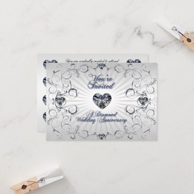 60:e Bröllop-årsjubileet för OSA-inbjudan Inbjudningar (Fram/Back In Situ)