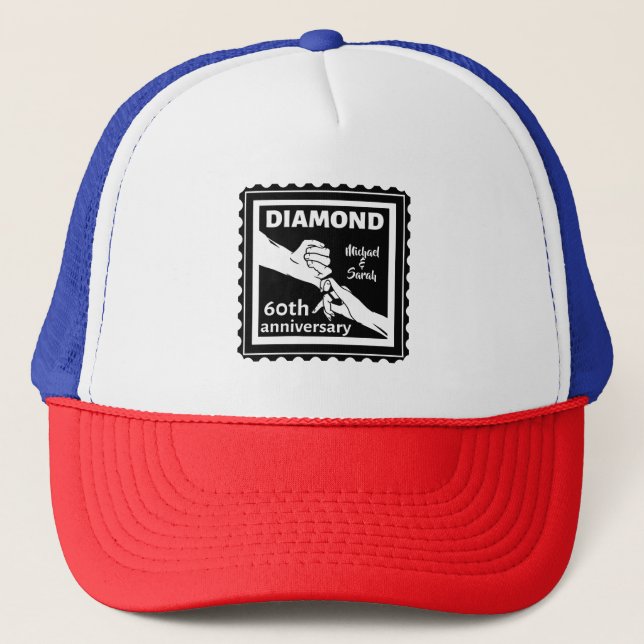 60:e diamanten bröllop, traditionell årsdag keps (Framsida)
