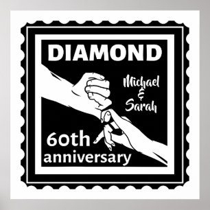 60:e diamanten bröllop, traditionell årsdag poster
