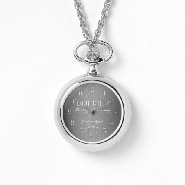 60:e Diamond Bröllop Annivsersary Armbandsur (Framsida)