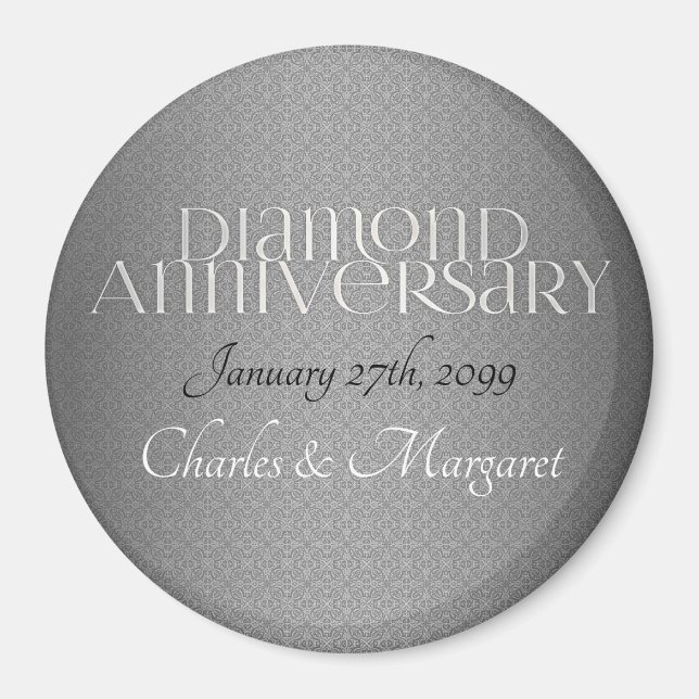 60:e Diamond Bröllop Annivsersary Magnet (Framsidan)