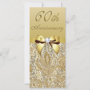60:e Diamond Bröllop-årsdagen Faux Guld Sequins
