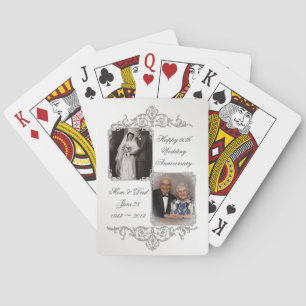 60:e Diamond Bröllop-årsdagen Foto Casinokort