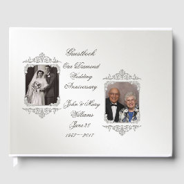60:e Diamond Bröllop-årsdagen Foto Guestbook Gästböcker