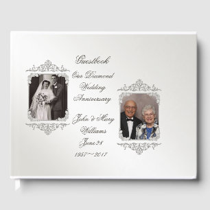 60:e Diamond Bröllop-årsdagen Foto Guestbook Gästböcker