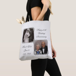 60:e Diamond Bröllop-årsdagen Foto Tote Bag Tygkasse