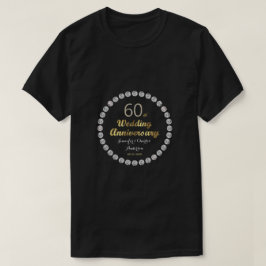 60:e Diamond Bröllop-årsdagen Guld Typografi T Shirt