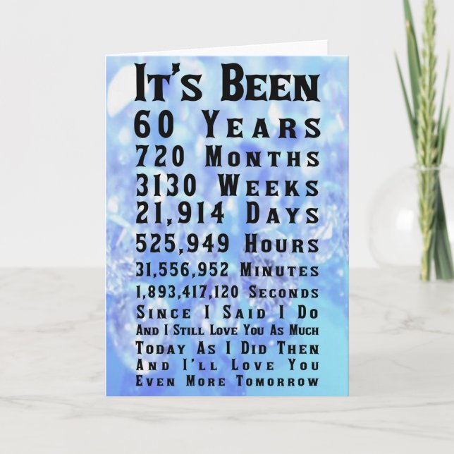 60:e Diamond Bröllop-årsdagen Kort (Framsida)