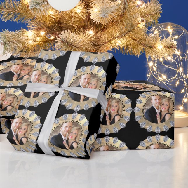 60:e Diamond Bröllop-årsdagen PHOTO Personalize Presentpapper (Helgdagar)