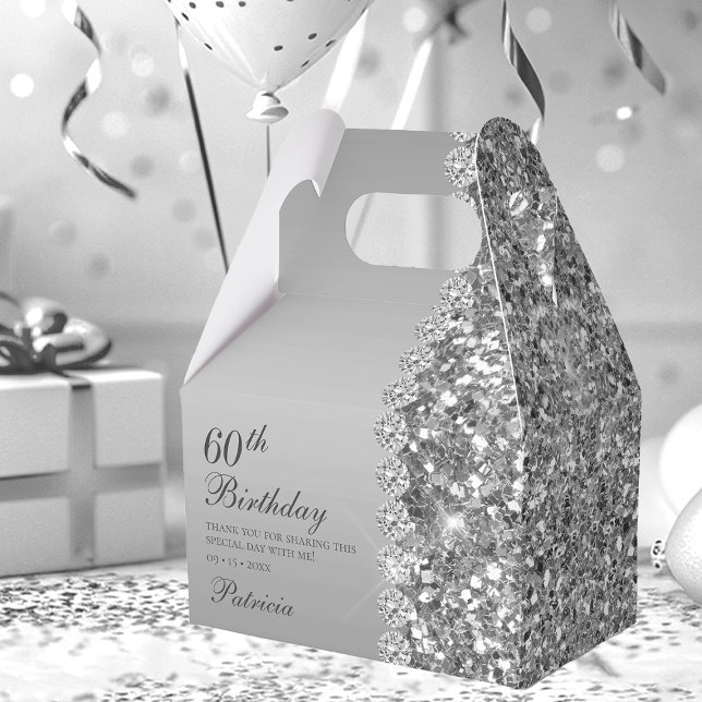 60:e Eleganten Silver födelsedag Presentaskar (Skapare uppladdad)