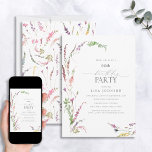 60:e Eleganten Wildblomma Blommigt Watercolor Inbjudningar<br><div class="desc">Ska du kasta en party på en speciell 60-årsdag? Gör ett oförglömligt påstående med vår Elegant Wildblomme Blommigt Watercolor-inbjudan! Med en avslappnad arrangemang av mjuk lavender, rosa, gult och dammiga blåa vilda blommor och vackra botaniska greer, är den här fantastiska inbjudan garanterad att göra din händelse till en av en...</div>