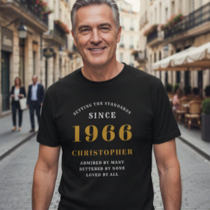 60:e födelsedag 1964 Lägg till Namn Black Guld Par T Shirt