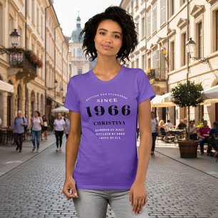 60:e födelsedag 1966 Lila Dam Personlig T Shirt